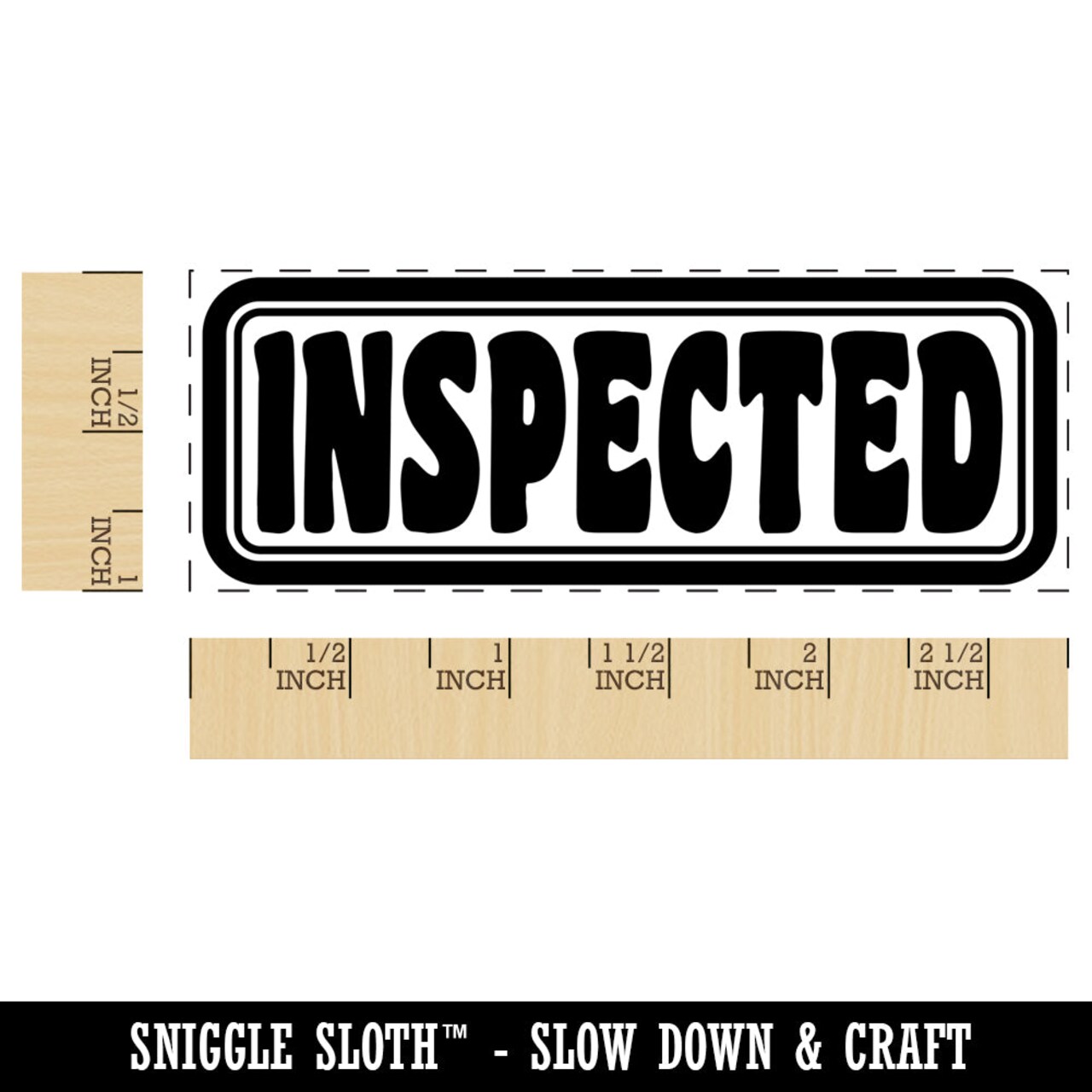 Inspected with Border Self-Inking Rubber Stamp Ink Stamper for Business Office